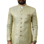 Stunning Lime Gold Banarasi Brocade Achkan for Men | Father-Son Combo | Grooms & Weddings | Jaipurio